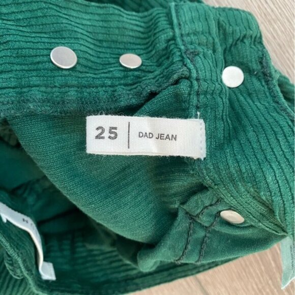 PacSun Green Corduroy Dad Jeans Size 25 - Picture 4 of 5